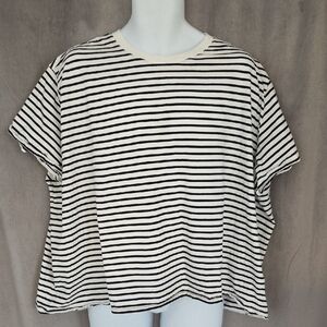 H&M Monochrome Striped Short Sleeve Tee